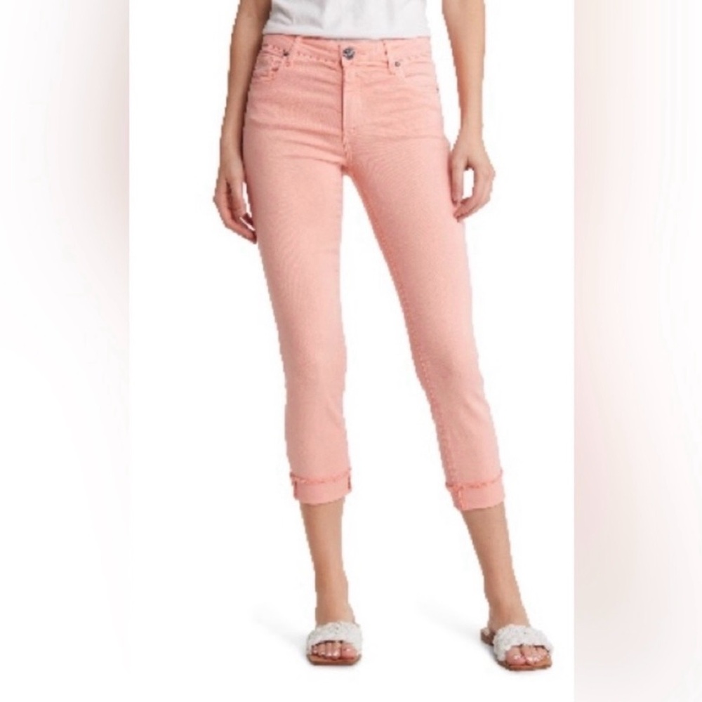 New Kut from the Kloth Amy Crop Straight Leg Ankle Jeans Sz 6 Light Pink
